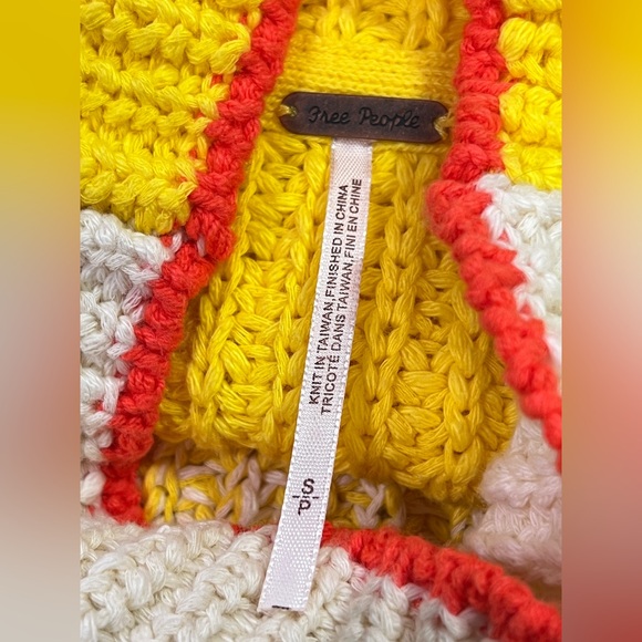 Free People Sunbrite Sweater - Small - women's fuzzy knit yellow cream pullover - Picture 10 of 15